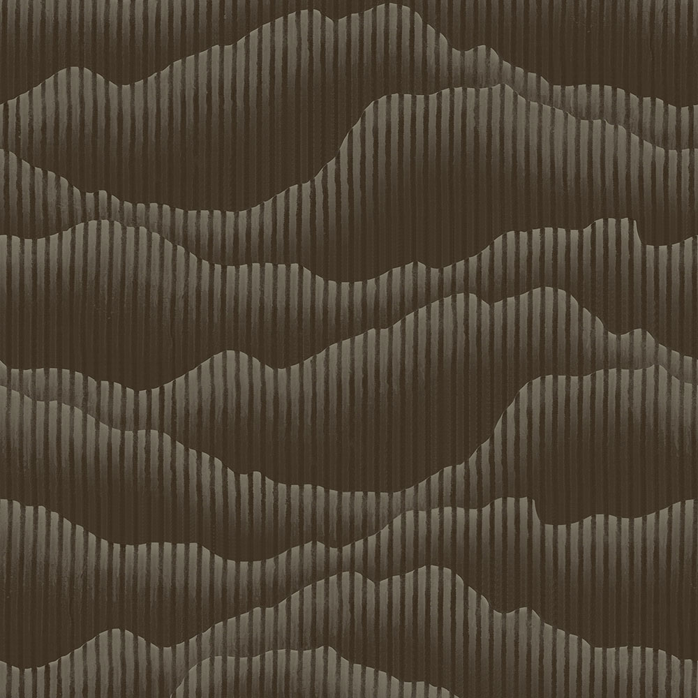 Luxusní hnědo-zlatá vliesová tapeta - proužky, vlnky WL220683, Wll-for 2, Vavex 