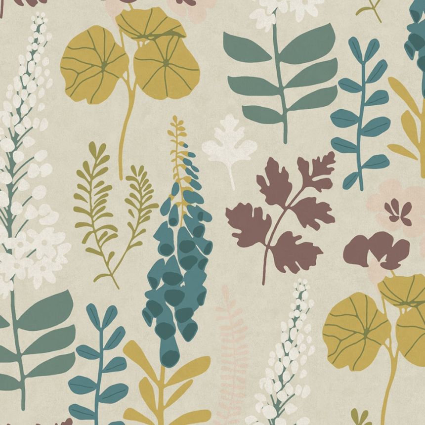 Vliesová tapeta s listy a květinami 384533, Vivid, Eijffinger