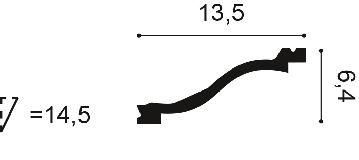 Elegantní stropní lišta  200 x 13,5 x 6,4 cm C331, Purotouch, Orac Decor
