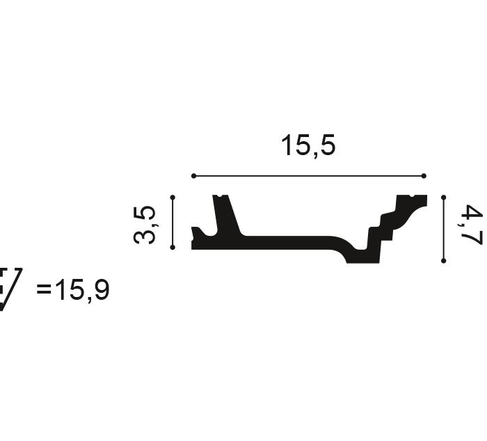 Elegantní lišta  200 x 15,5 x 4,7 cm C305, Purotouch, Orac Decor