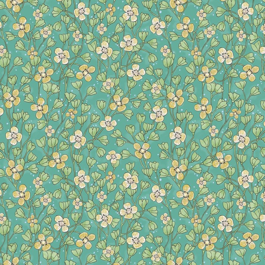 Zelená vliesová tapeta s květinovým vzorem 383535, Rice 2, Eijffinger