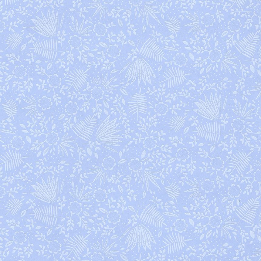 Modrá vliesová tapeta s květinami a listy 383543, Rice 2, Eijffinger