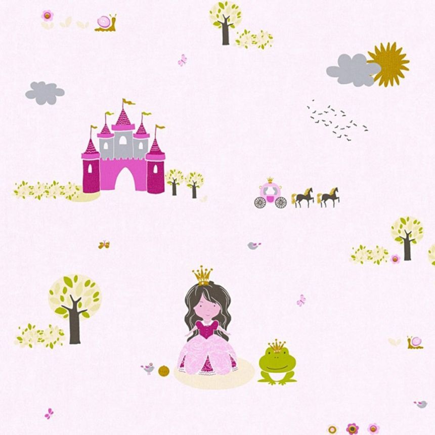 Dětská růžová vliesová tapeta na zeď, princezny, 35852-1, Dimex 2020, A.S.Création