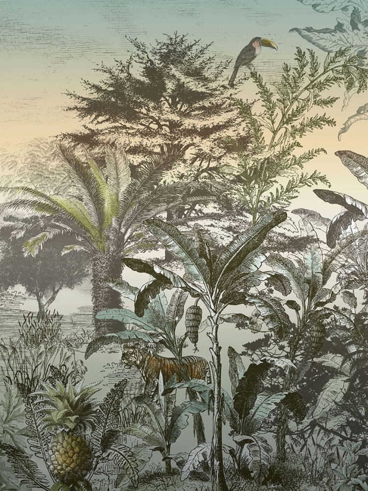 Vliesová obrazová tapeta Tygr - Tiger Sunset 300632, 210 x 280 cm, Skin, Eijffinger