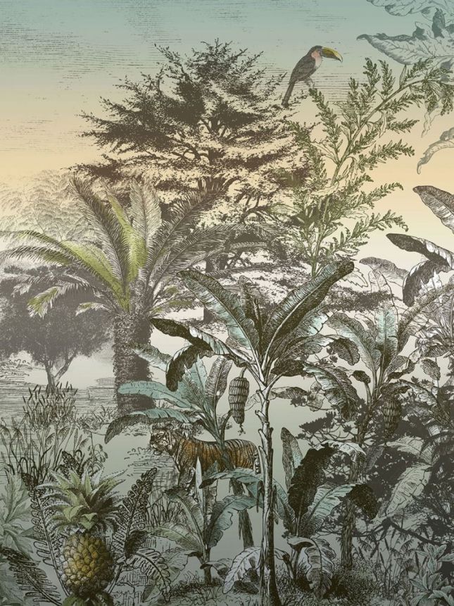 Vliesová obrazová tapeta Tygr - Tiger Sunset 300632, 210 x 280 cm, Skin, Eijffinger