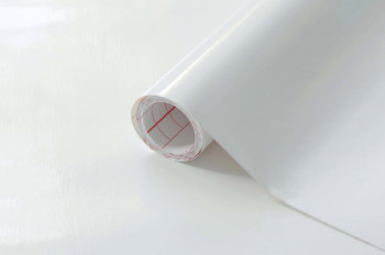 Bílá lesklá samolepící tapeta /folie na nábytek Gekkofix 10031, 55500, šíře 45cm