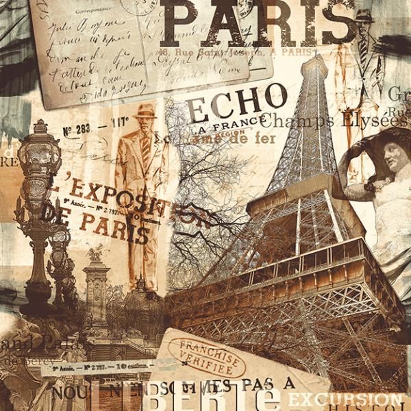 VÝPRODEJ  Vliesová tapeta Paříž, Eiffelova věž  EW2102, Exposed Warehouse, Grandeco