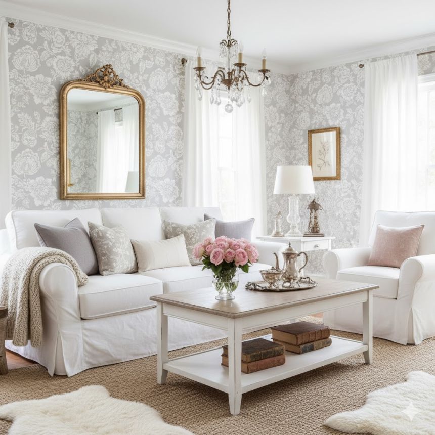 Styl Shabby Chic a tapety